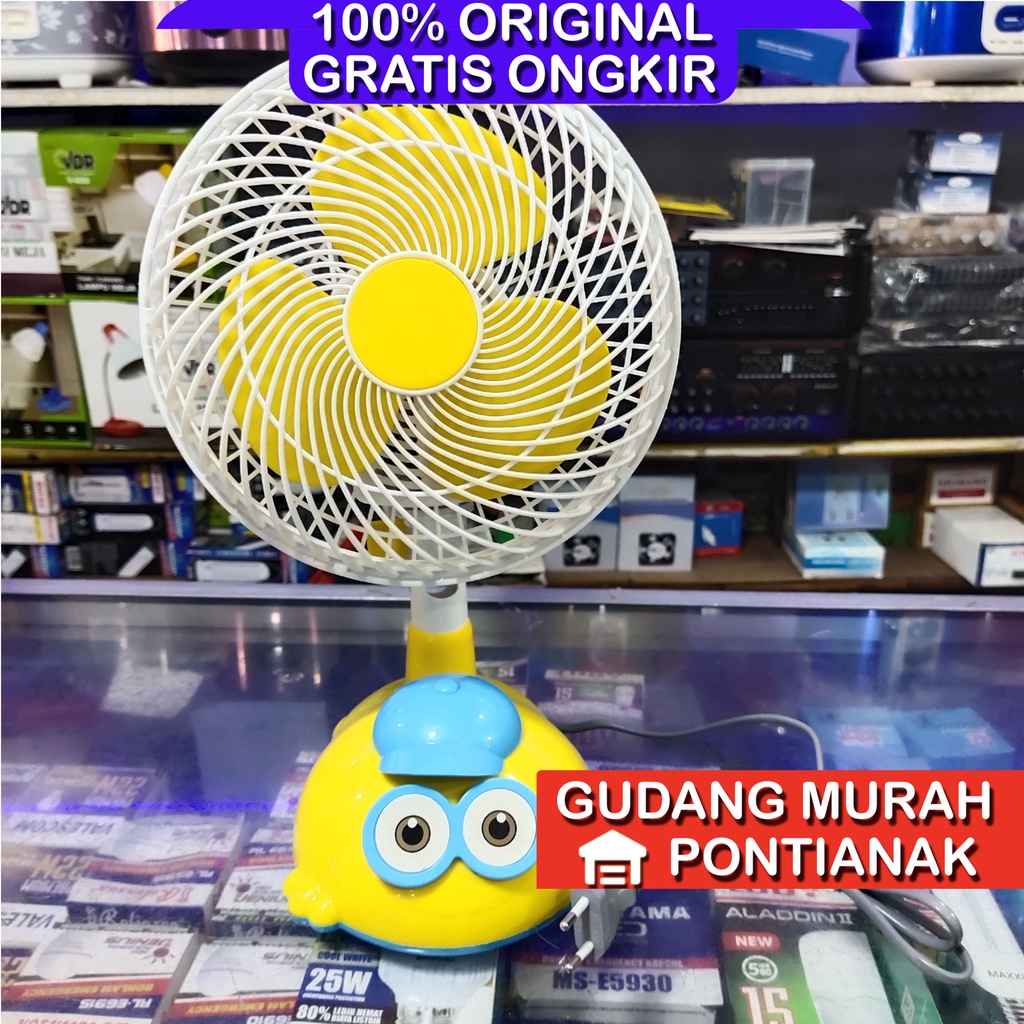 Kipas angin karakter Minion / Desk fan Minion Kuning Swing Bisa MENOLEH PROFAN / YUNDAI