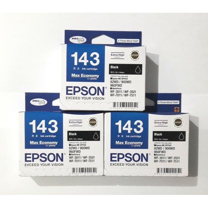 Jual Epson Cartridge Asli C13t1431 T143 To143 T 143 Black Wf 3521 7011 7511 Shopee Indonesia 8552