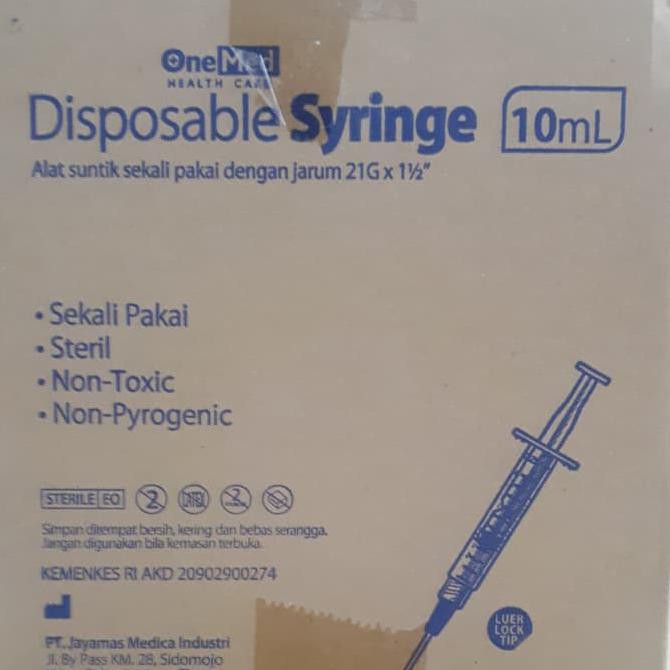 Jarum suntik Onemed 10ml/SPUIT 10 cc ONEMED Syringe 10 ml