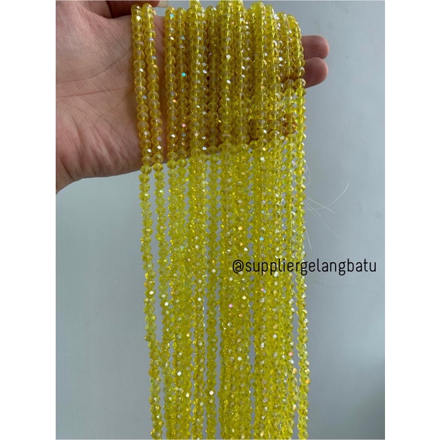 Crystal Ceko kilap 6mm yellow quartz kuarsa kuning bening kristal acc