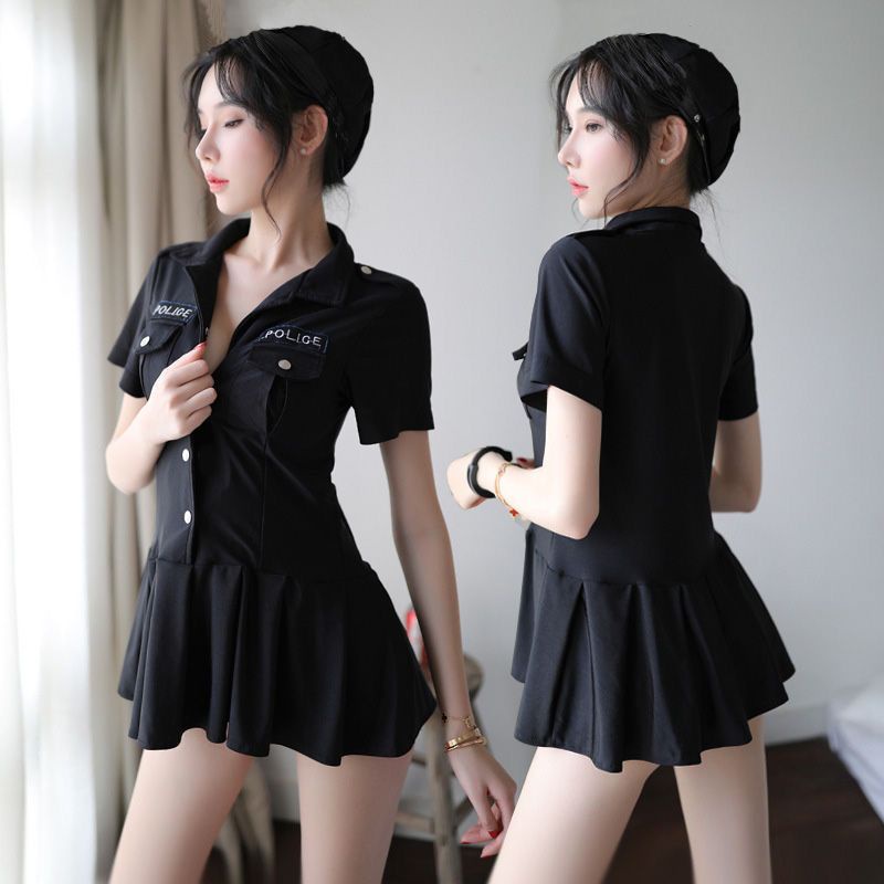 Sexy Kostum Seragam Polisi Baju Polwan Police Cosplay Lingerie Costume