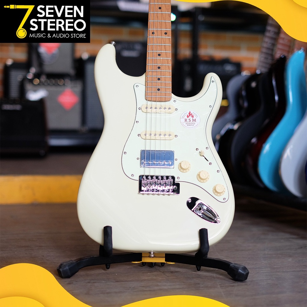 Bacchus BST-2RSM BST2RSM HSS Olympic White Roasted Maple Strat Model