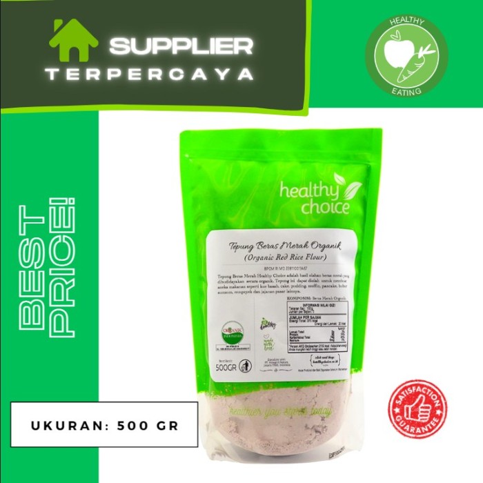 

Healthy Choice Tepung Beras Merah Organik 500gr| Premium Organic Flour