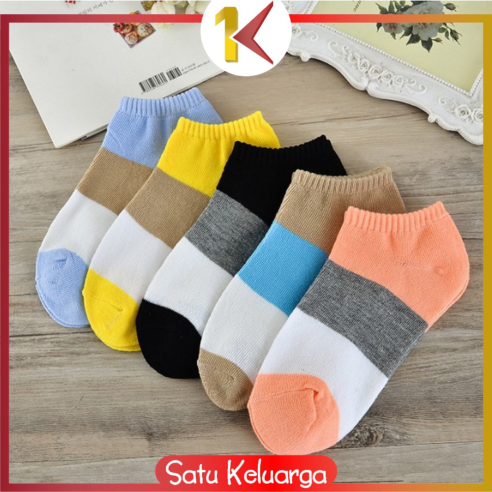 SK-P51-P54 Kaos Kaki Pendek Dewasa / Kaos Kaki Semata Kaki / Kaos Kaki Ankle Motif / Short Socks-3 Warna