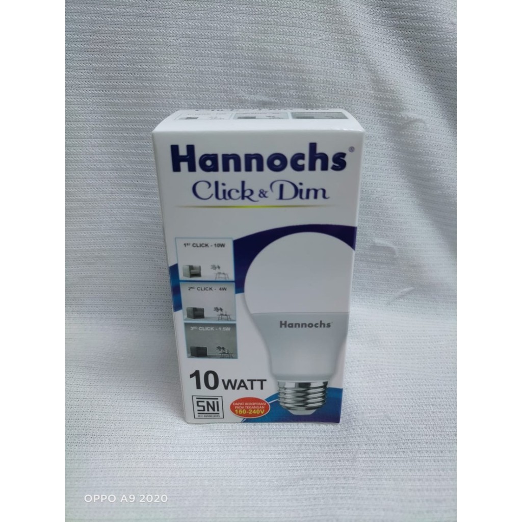 Lampu Led NEW HANNOCHS CLICK N DIM 10 10 Watt Bergaransi 1 Lampu 3 Piihan Terang Cahaya
