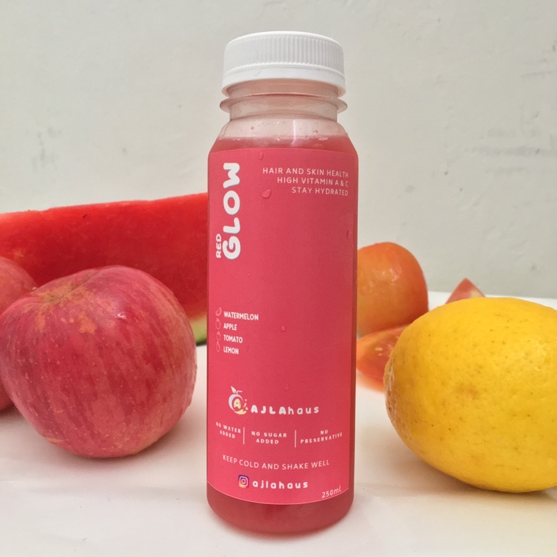 

AJLAhaus - Cold Pressed Healthy Juice 250ml - Red GLOW (Semangka, Apel, Tomat, Jahe)