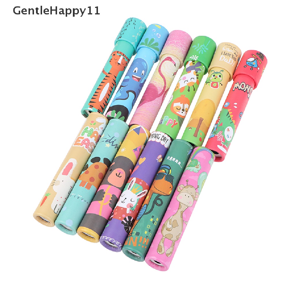 Gentlehappy 1Pc Mainan Edukasi Kaleidoskop Putar Motif Kartun Untuk Anak
