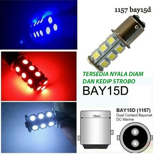 LAMPU LED BAYONET 1157 2 KAKI LAMPU LED REM SMD 5050 18 MATA TITIK 12VOLT 12V STROBO