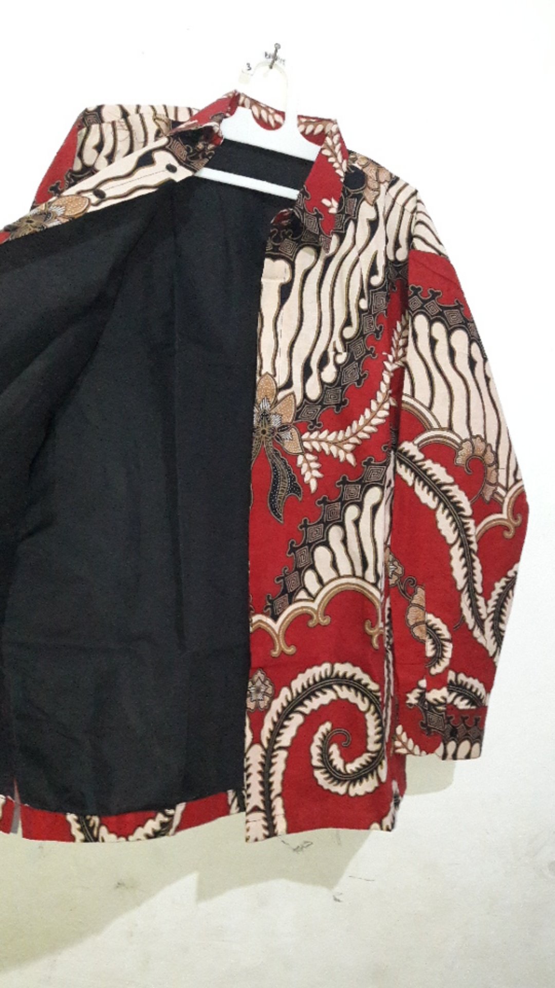 Tadakara Merah Kemeja Batik Pria Full Furing Bahan Katun Halus Baturaden