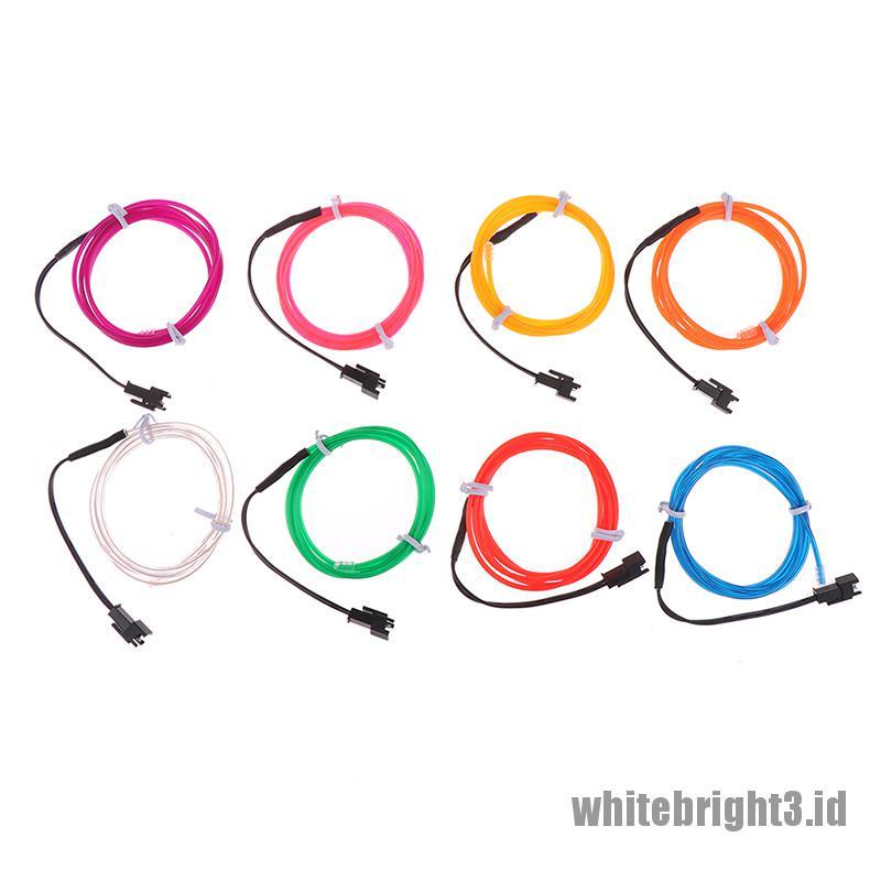 Lampu Neon LED EL Wire Rope Flexible 1M Warna Putih Untuk Dekorasi Pesta Dansa