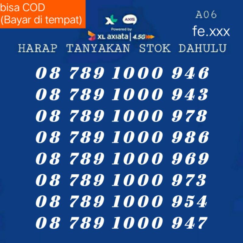 NOMOR CANTIK/NO CANTIK/NOMOR CANTIK XL/KARTU PERDANA/KARTU