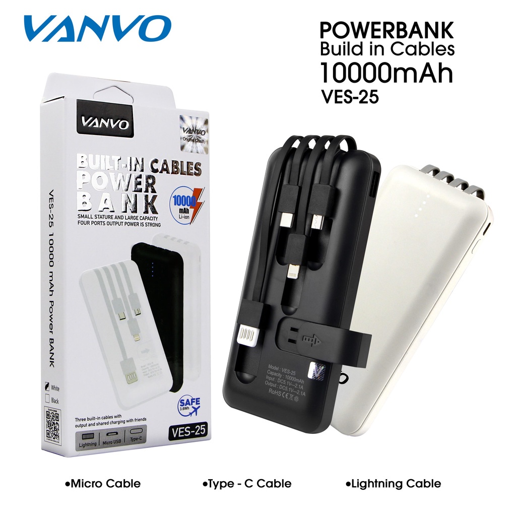 PB VANVO VES-25 10000MAH LED BLACK