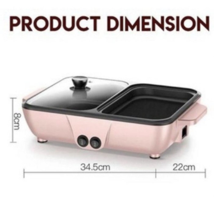 MINI ELECTRIC HOTPOT / STEAMBOAT &amp; GRILL PAN / BBQ MULTIFUNGSI 2in1