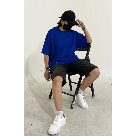 Oversized Plain T-shirt Benhur Blue / Kaos Oversize Polos Biru Benhur