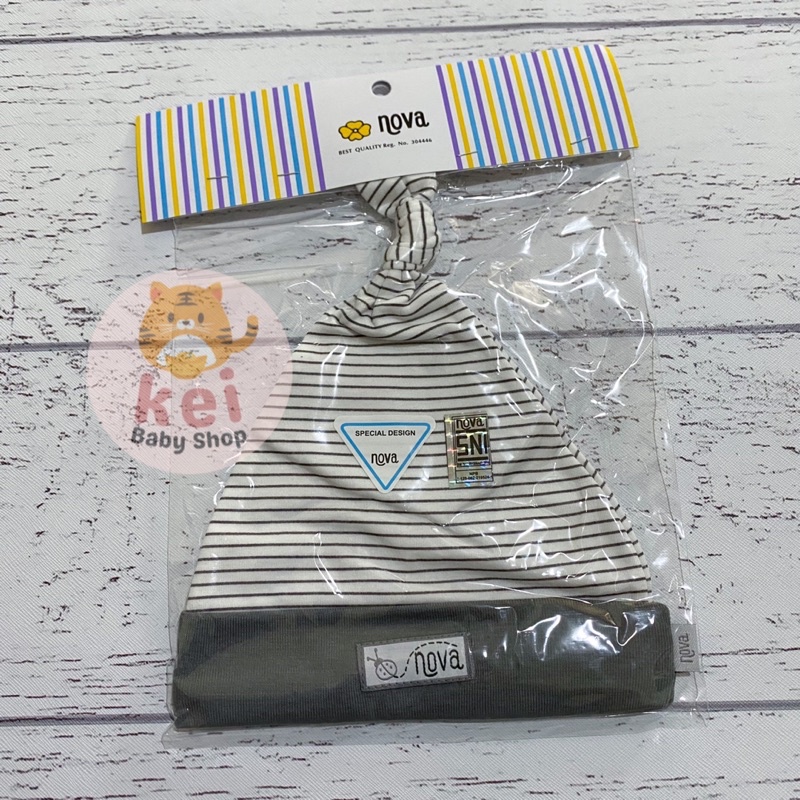 Nova Topi Bayi Baru Lahir Abu SNI - Topi Bayi Newborn Lucu