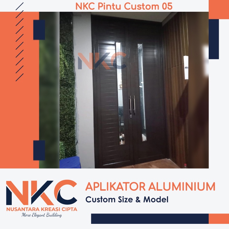 PINTU UTAMA 2 DAUN ALUMINIUM UKURAN 140x210CM, BISA CUSTOM UKURAN DAN MODEL SUAESI KEBUTUHAN,