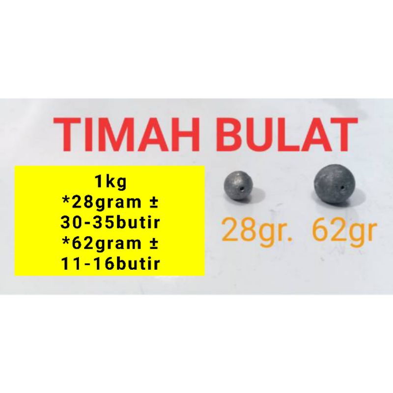 TIMAH BULAT PEMBERAT PANCING UMPAN BANDUL BATU KAIL PER KILO