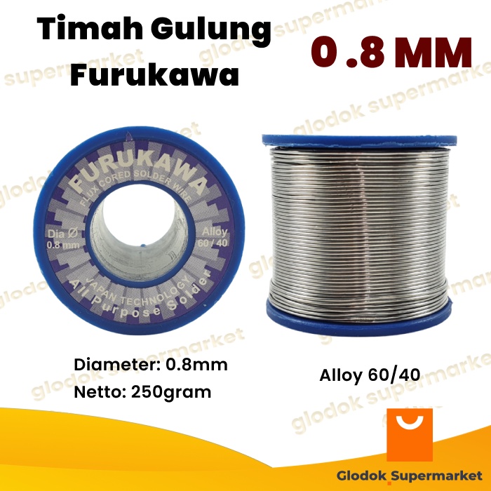 Timah Solder Furukawa 0.8mm 250gr Timah Roll 1/4kg 0.8 mm 250 gram