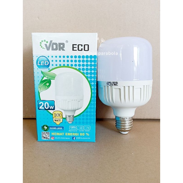 LAMPU LED 5 15 20 25 WATT TABUNG MERK VDR ECO Series NYALA PUTIH TERANG SNI