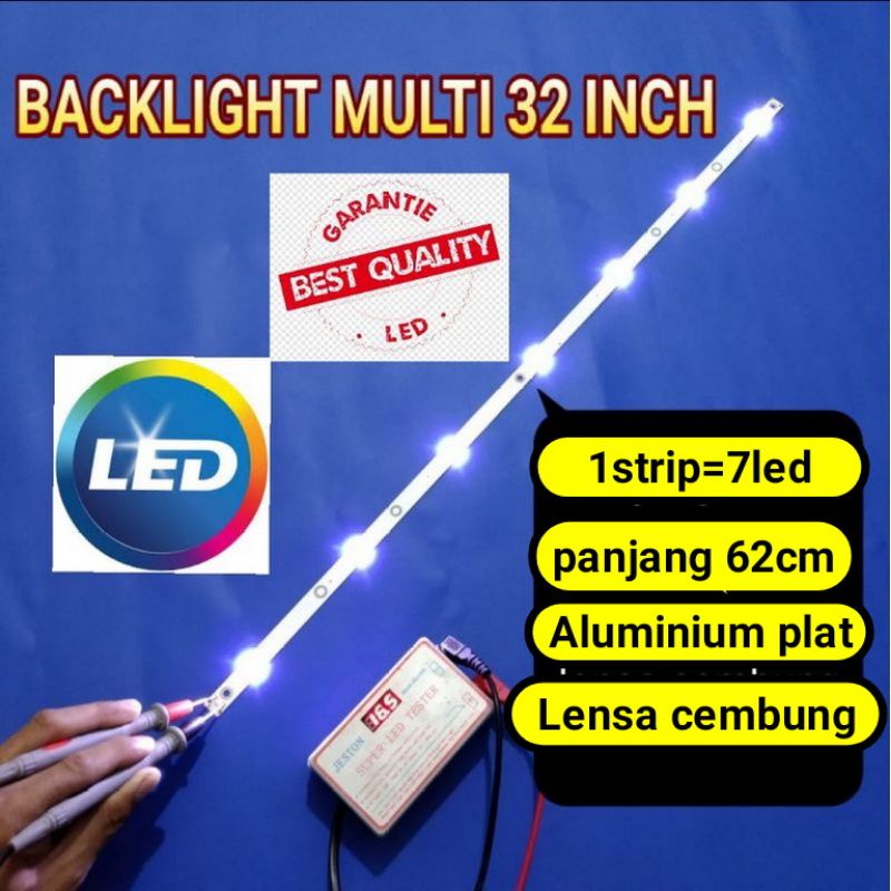 1pcs lampu backlight 32&quot; universal multi modifan 7 led cembung  3 volt