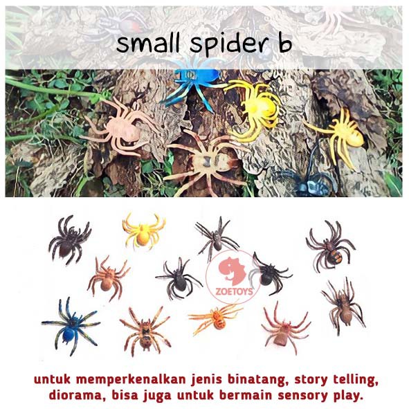 Zoetoys Small Spider B | Aneka Mainan Hewan Kecil Binatang Figurine Animals | Mainan Edukasi Anak