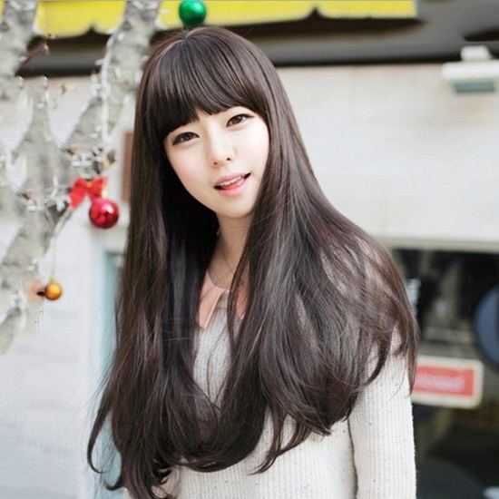 Wig Long Curly Natural Hair Women's Korean Version Top Quality Wig Rambut Fashion Wanita