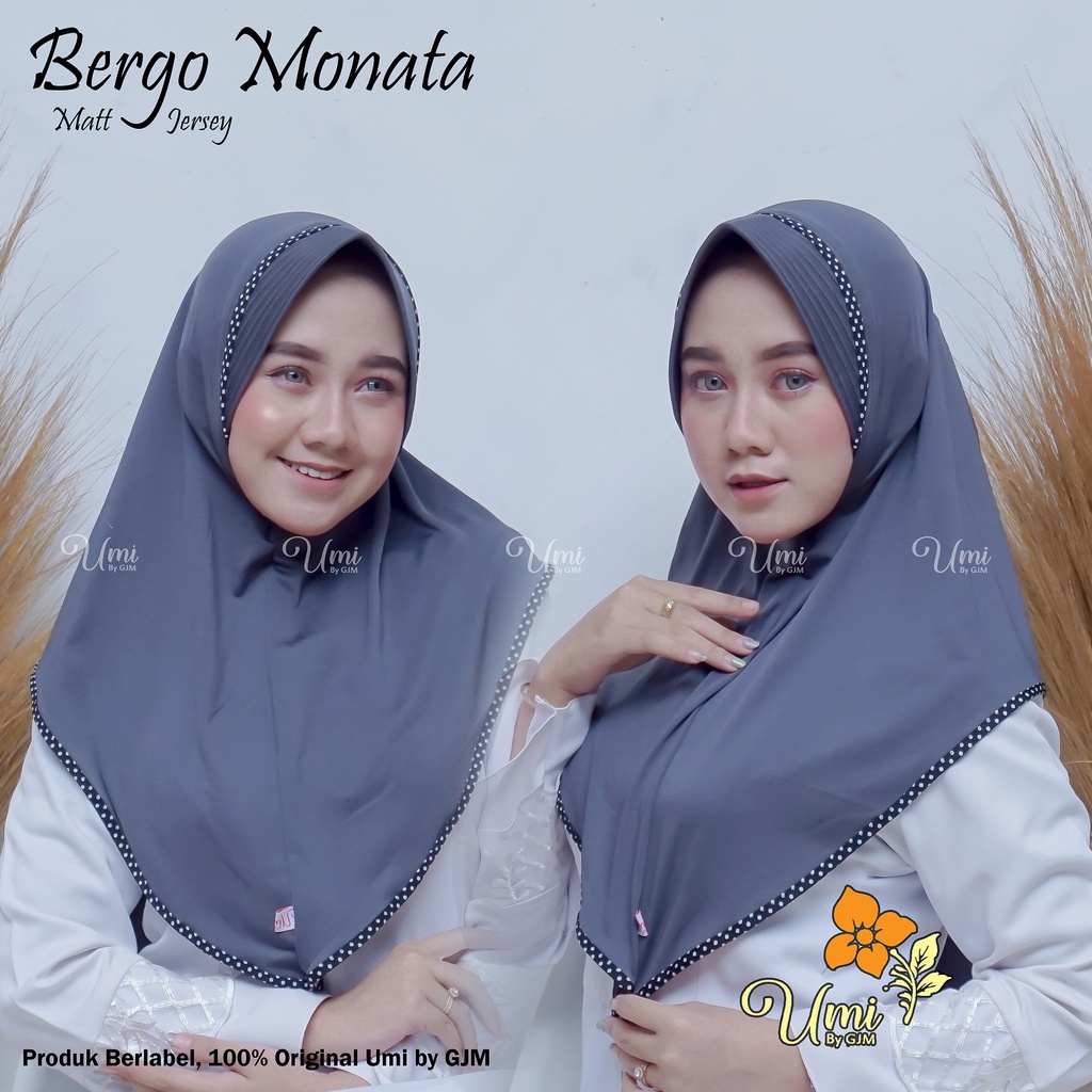 Jilbab Jersi Pet Hijab Instan Bergo Monata List Polkadot // Jilbab Instan Jersey Inayah