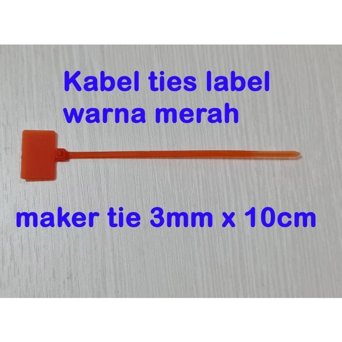 

Maker TIE warna MERAH 10cmx3mm Pengikat Kabel label / cable Ties