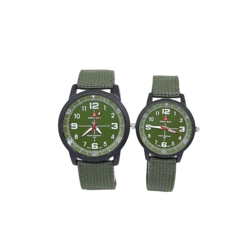 Jam Tangan Kanvas Couple Army Sky E40