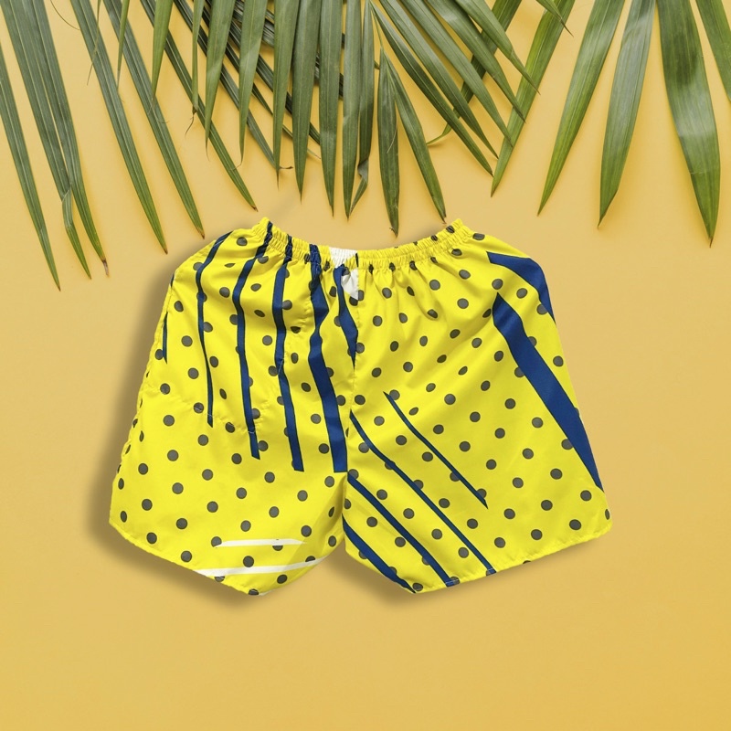 ECER HARGA GROSIR TERMURAH DI SHOPEE CELANA BOXER CELANA PENDEK  PRIA WANITA CELANA KOLOR CELANA KOTAK CEALANA MOTIF-Yellow