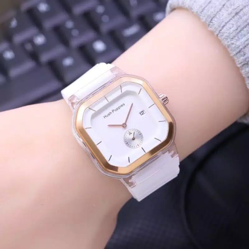 Jam Tangan Wanita Fashion Hush Puppies Crono Hiasan Case Kotak HP-60