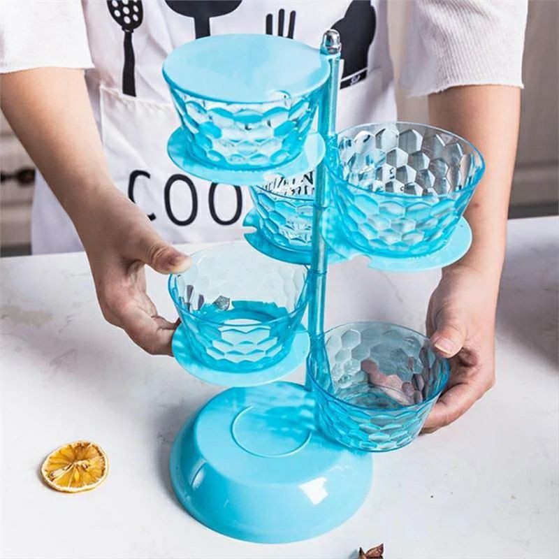Tempat Bumbu Dapur Cristal 5 susun/Rak bumbu dapur 5 susun putar