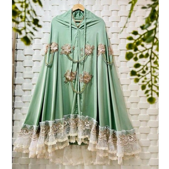 SP ZADA MUKENA MEWAH ROUNCE MUTIARA SUPERSILKY MUKENAFARADISA ADEM MAHAR TASIKMALAYA HANTARAN maskaw