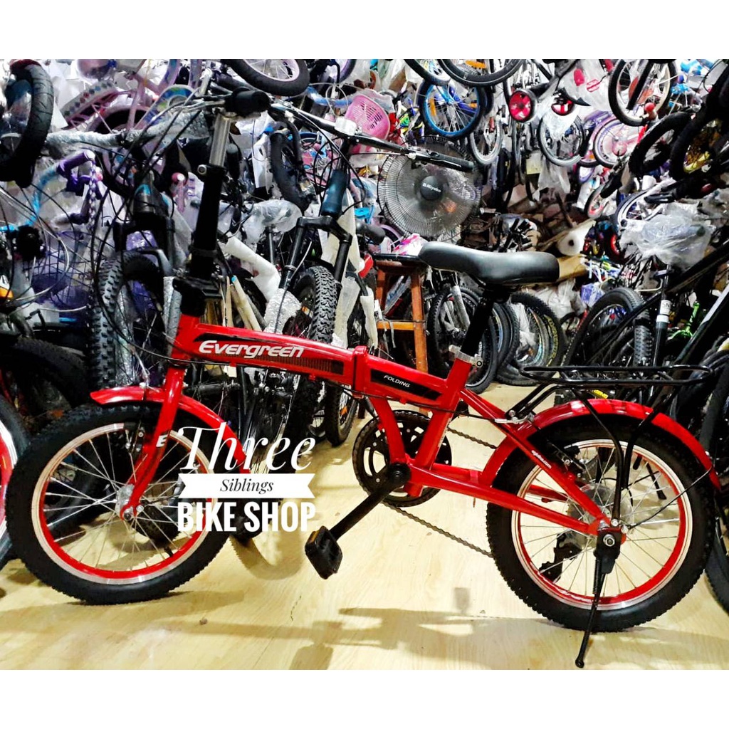 SEPEDA LIPAT EVERGREEN 16 inch 7 SPEED WARNA MERAH