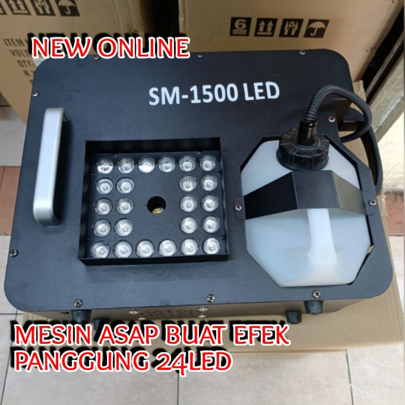 MESIN ASAP 1500WATT 24LED BISA KONEK MIXER LIGHTING DMX