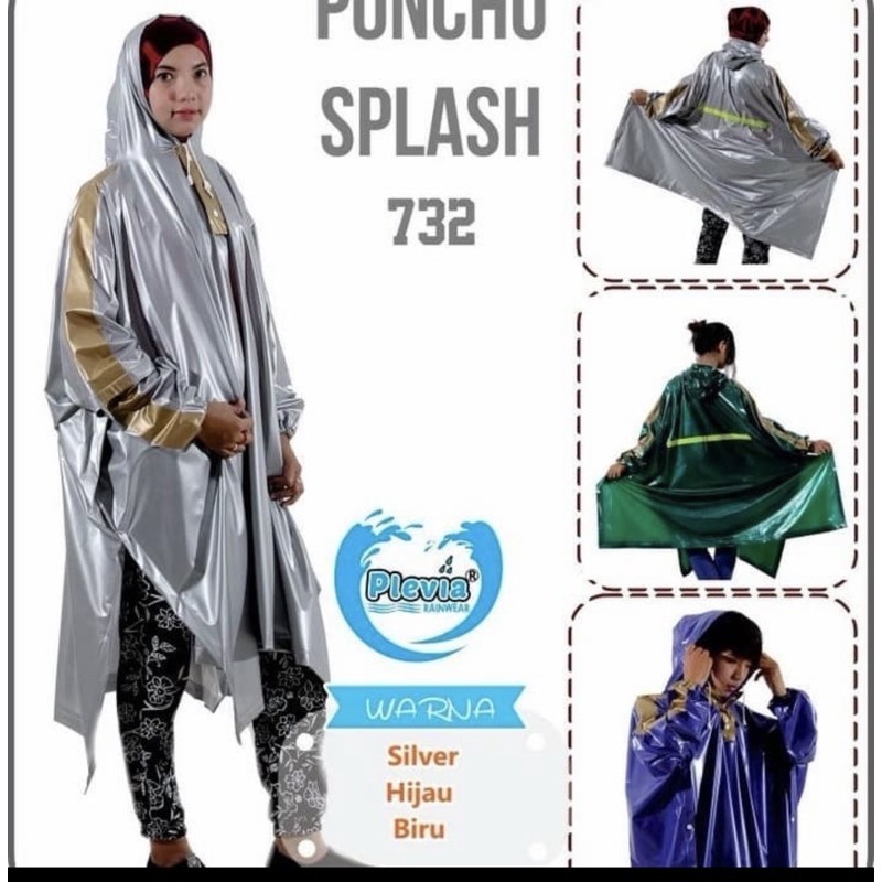 jas hujan ponco lengan plevia splash 732