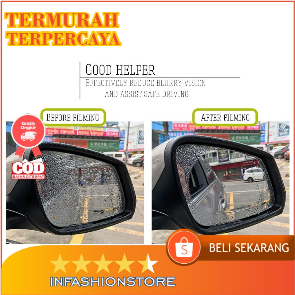 Sticker Oval Kaca Spion mobil anti air / Anti Air Spion Mobil Anti Fog Anti Hujan Anti Gores Kaca Sp