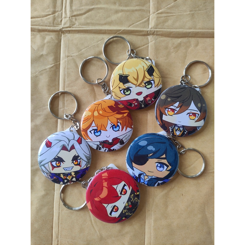 Mirror Keychain Genshin Impact (Diluc Kaeya Childe Zhongli Itto Thoma)