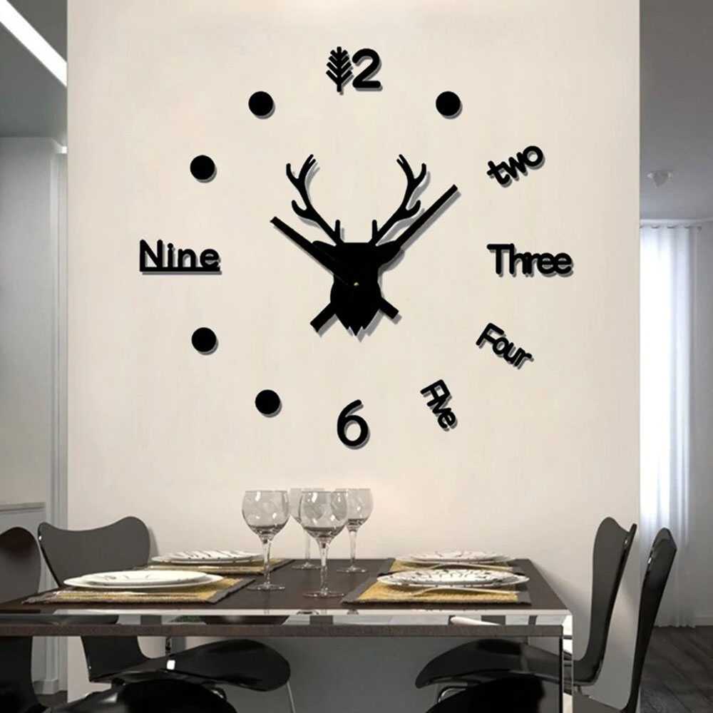 

ATS Jam Dinding DIY Quartz Creative Design Model Deer Head - Q8073