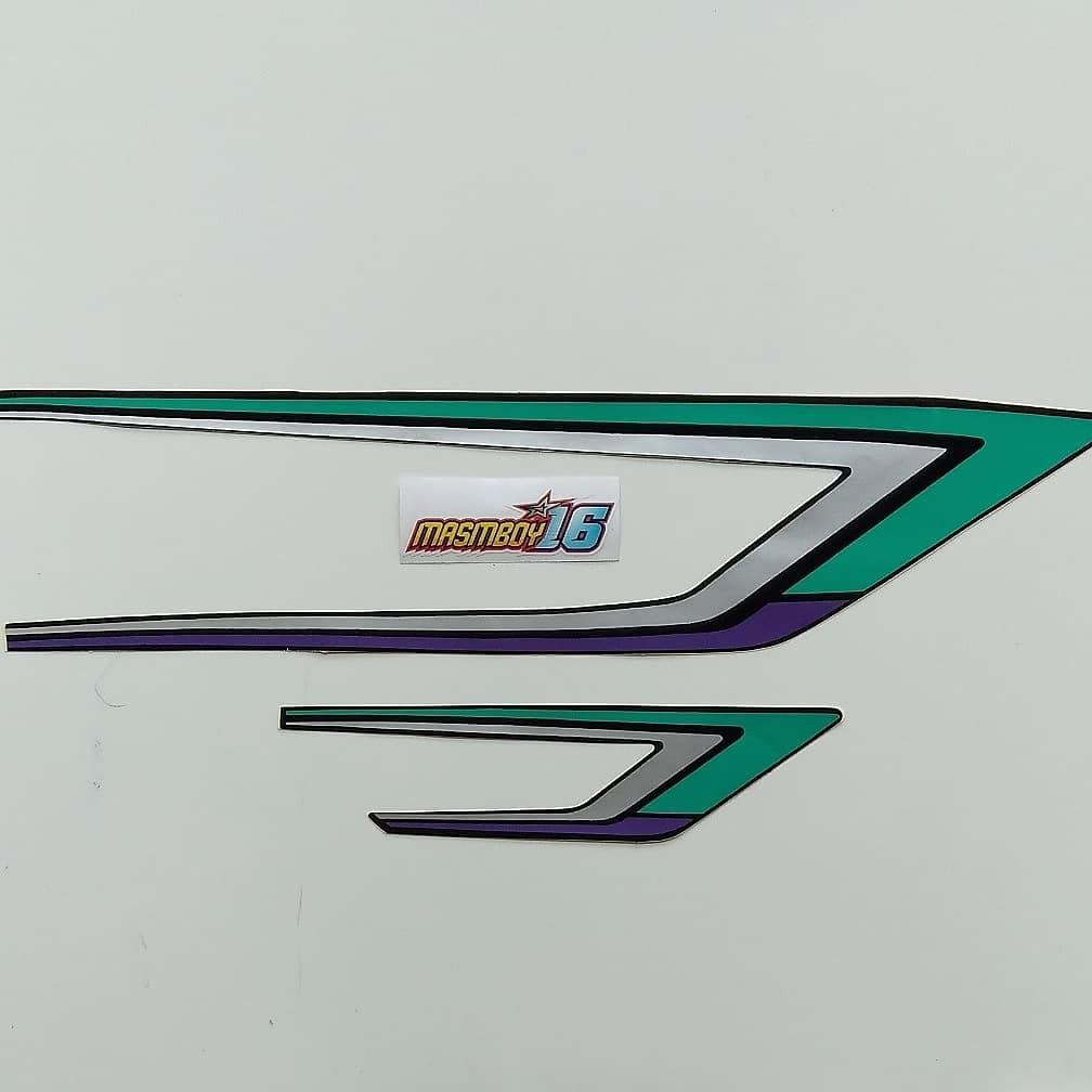 Striping honda GL100 GL125 hijau ungu