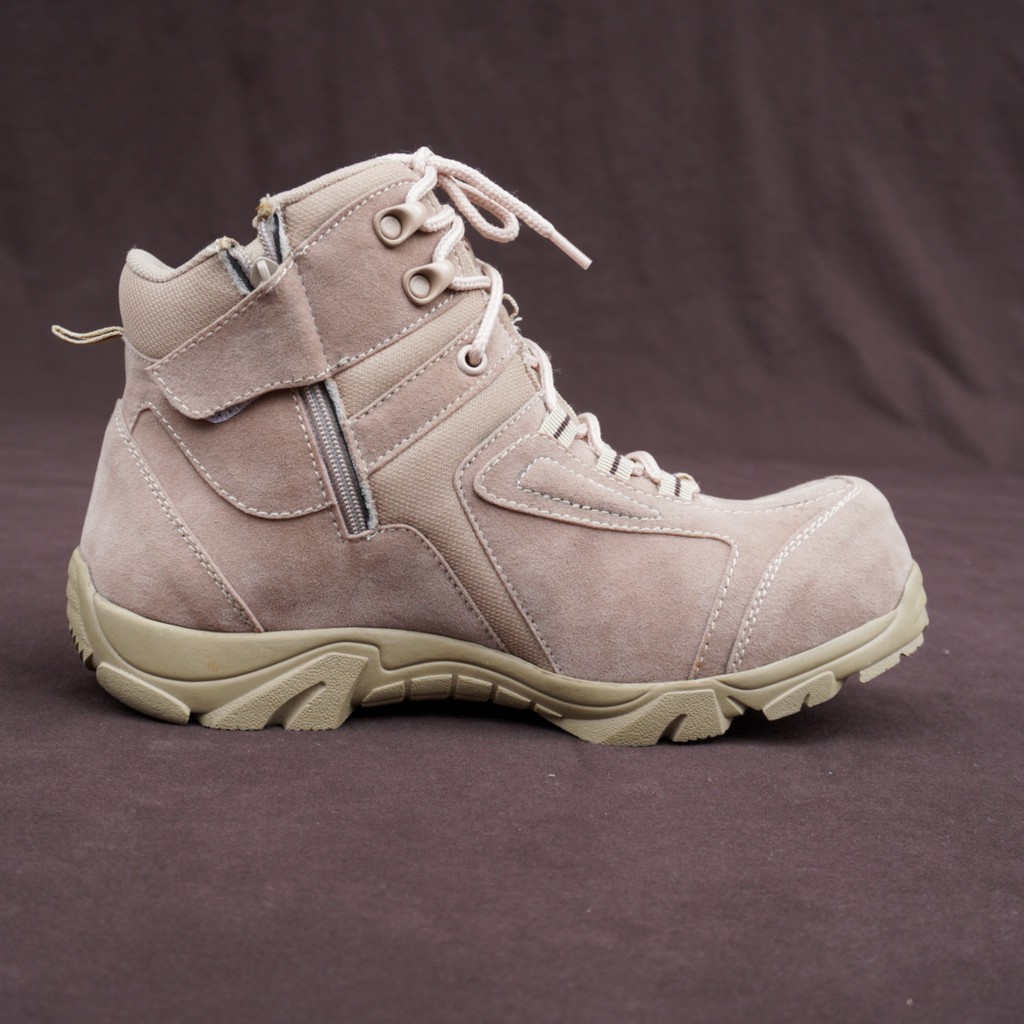 Sepatu Safety Pria Kerja Boots Outdoor 5AA 6inci Cream Pdl Touring Hiking Septi Boot Sol Delta -COD