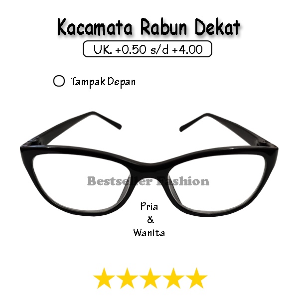 Kacamata Frame Cat Eye Kacamata Baca Lensa Plus (+) Pria Wanita Kacamata Rabun Dekat +1.00 s/d +3.00