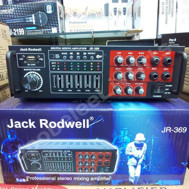 Mixer Amplifier Power Amplifier FC A369 JR 369 Bluetooth BT SD USB EQ 4 Mic Karaoke Daya Besar Murah