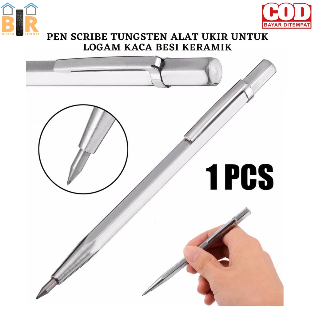 Pen scribe Berlian Pena Scriber Ujung Karbit Tungsten styless SILVER untuk Pena Tangan Pengukir Kayu Logam Keramik Kaca