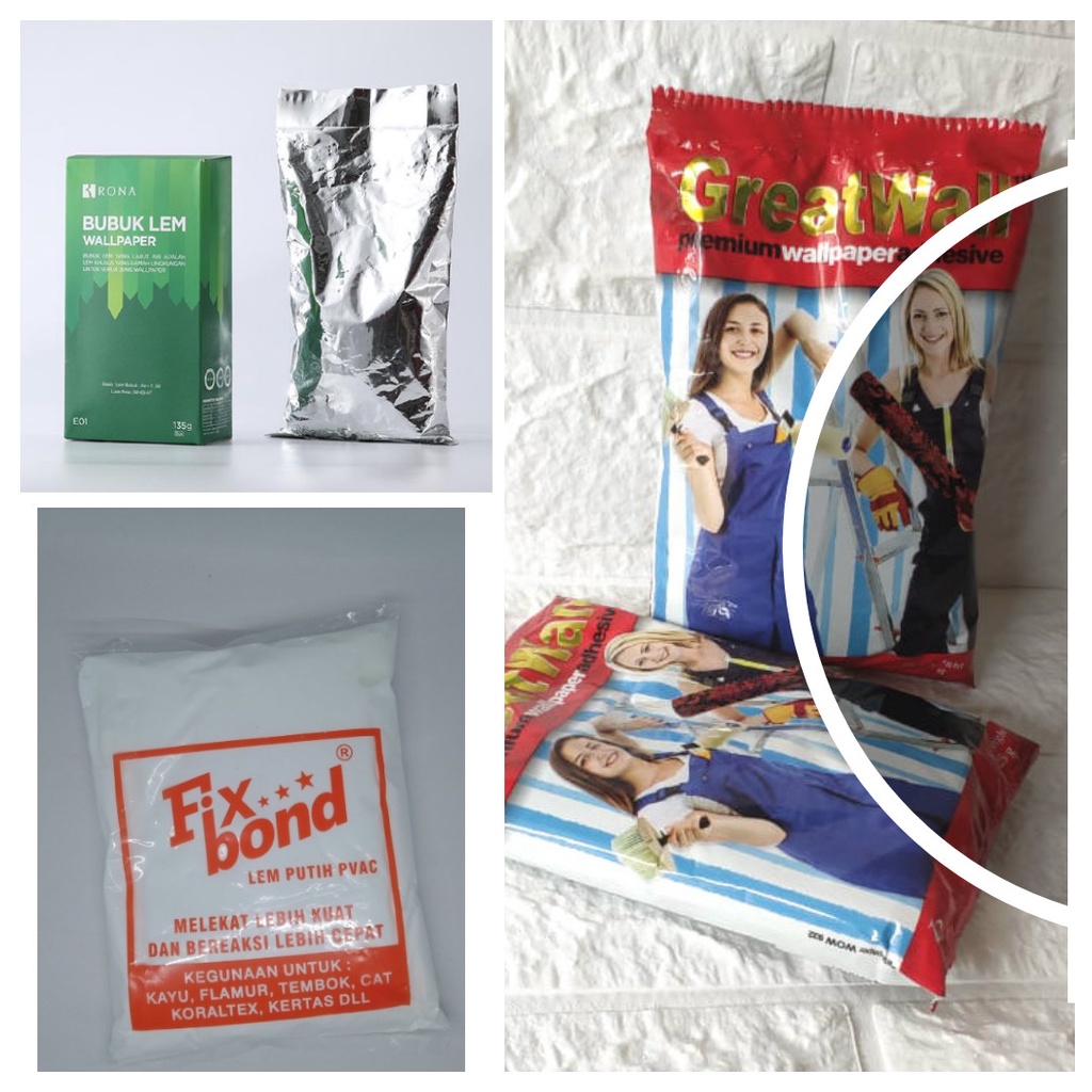 [READY SEMARANG] LEM WALLPAPER LEM PUTIH BUBUK LEM UNTUK MASANG WALLPAPER DINDING