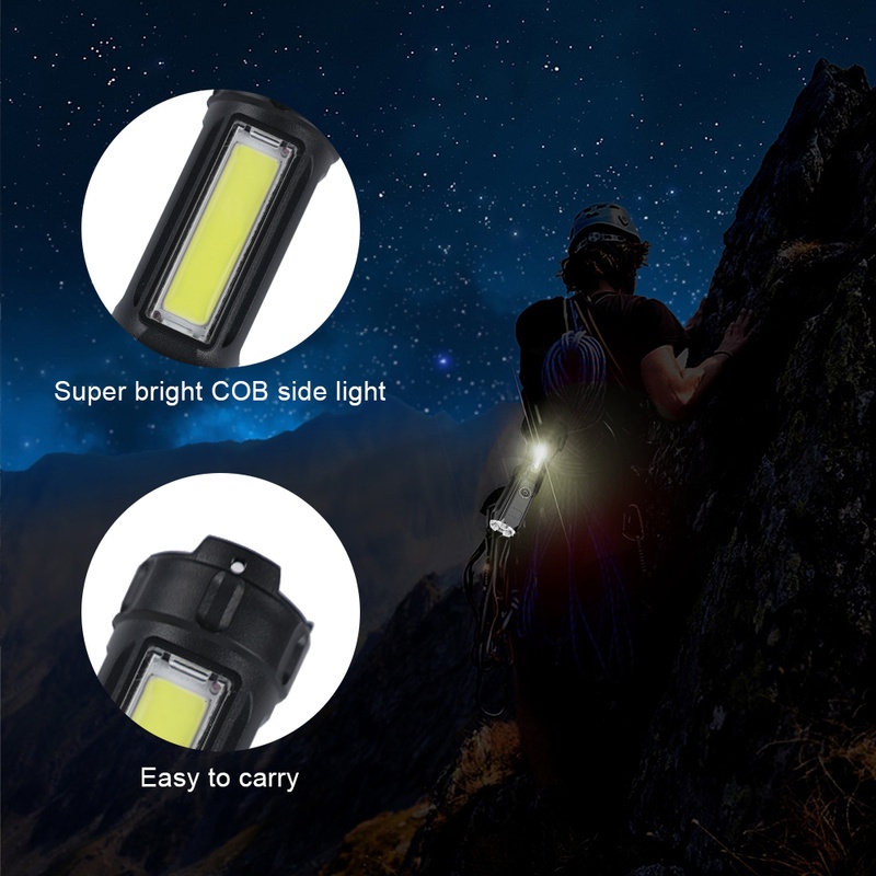 (High Lumen) Lampu Senter Led Cob 4 Mode Tahan Air Dengan Port Charger Usb