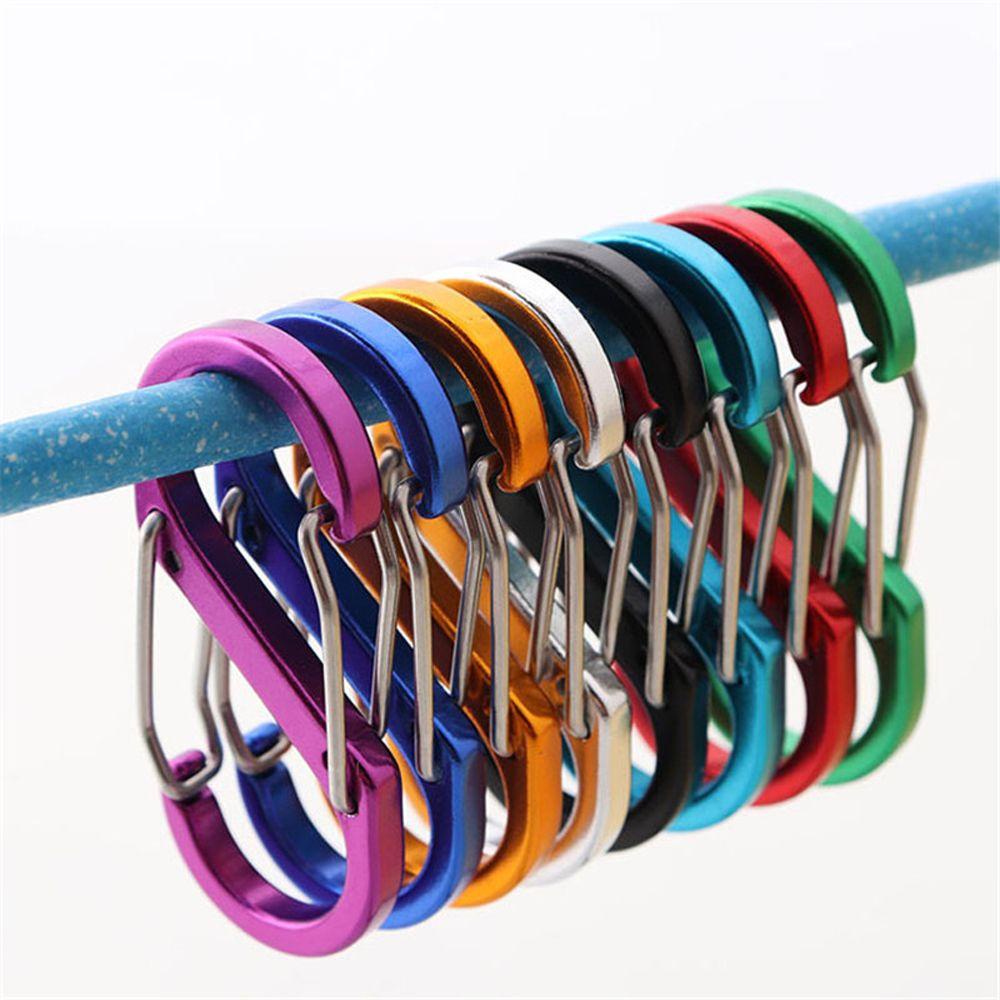 Quinton S-shaped Carabiner 5pcs Climbing Outdoor Tools Quick-hanging Safety Buckle Aluminium Alloy Locking Ring