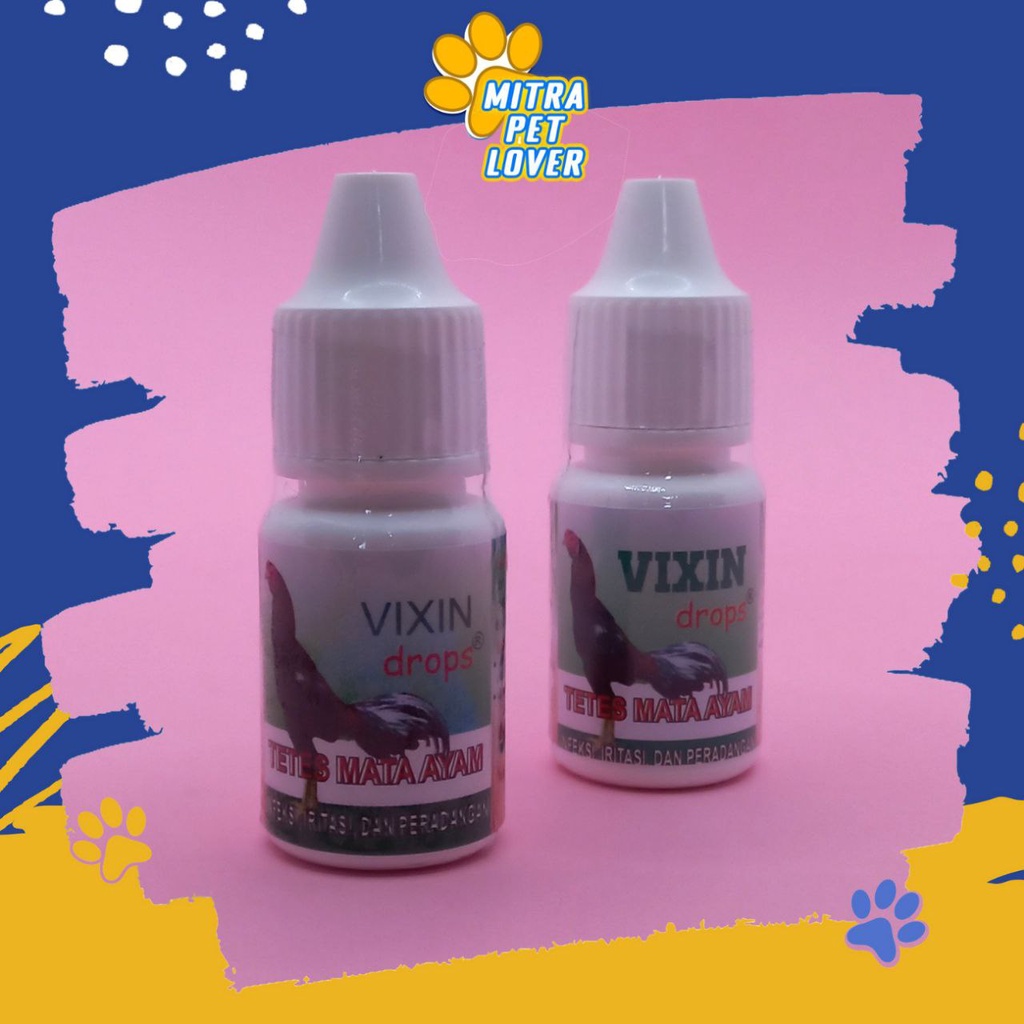 OBAT TETES MATA AYAM &amp; BURUNG - VIXIN DROP 10 ML ORIGINAL - BISA UNTUK MENGOBATI UNGGAS BELEKAN IRITASI MATA MERAH BERAIR RADANG INFEKSI - MURAH ASLI GARANSI KUALITAS - PET ANIMAL HEALTHCARE &amp; VETERINARY TAMASINDO OBAT &amp; VITAMIN TERNAK HEWAN MITRAPETLOVER