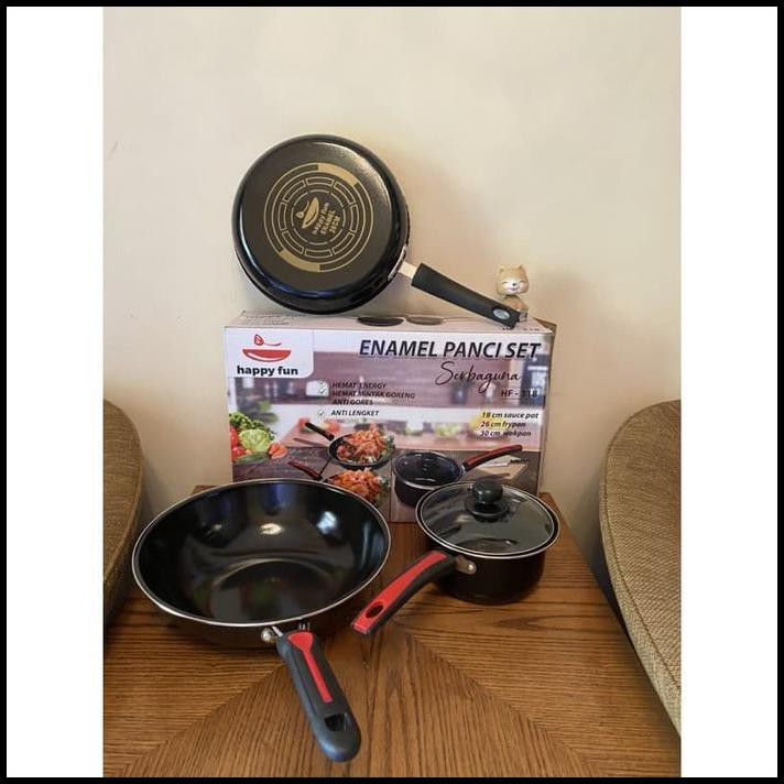 Terbaru Panci Set Enamel Happy Fun Hf 318 X 2630 - Non Garansi