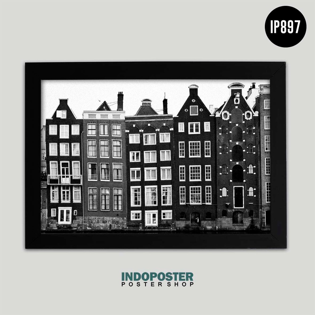 

Poster Amsterdam Building Belanda Netherlands PIPIMOCI A3 45X30cm